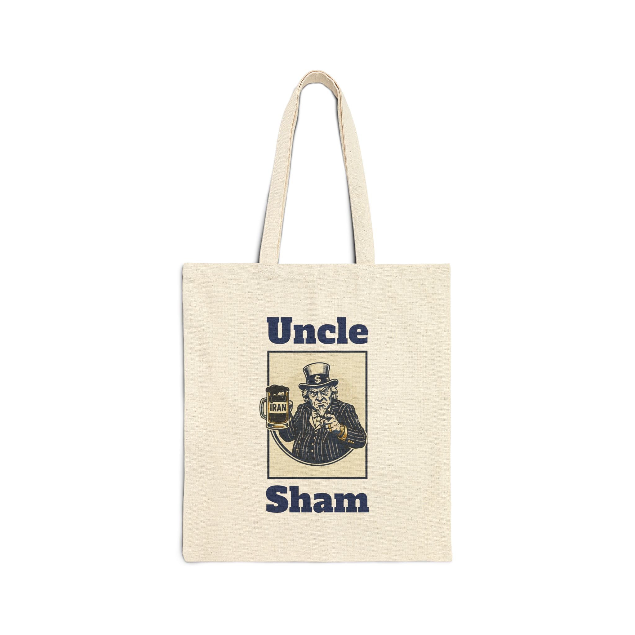 Uncle Sham Vintage Graphic Tote Bag — Patriotic Americana Canvas Grocery Tote