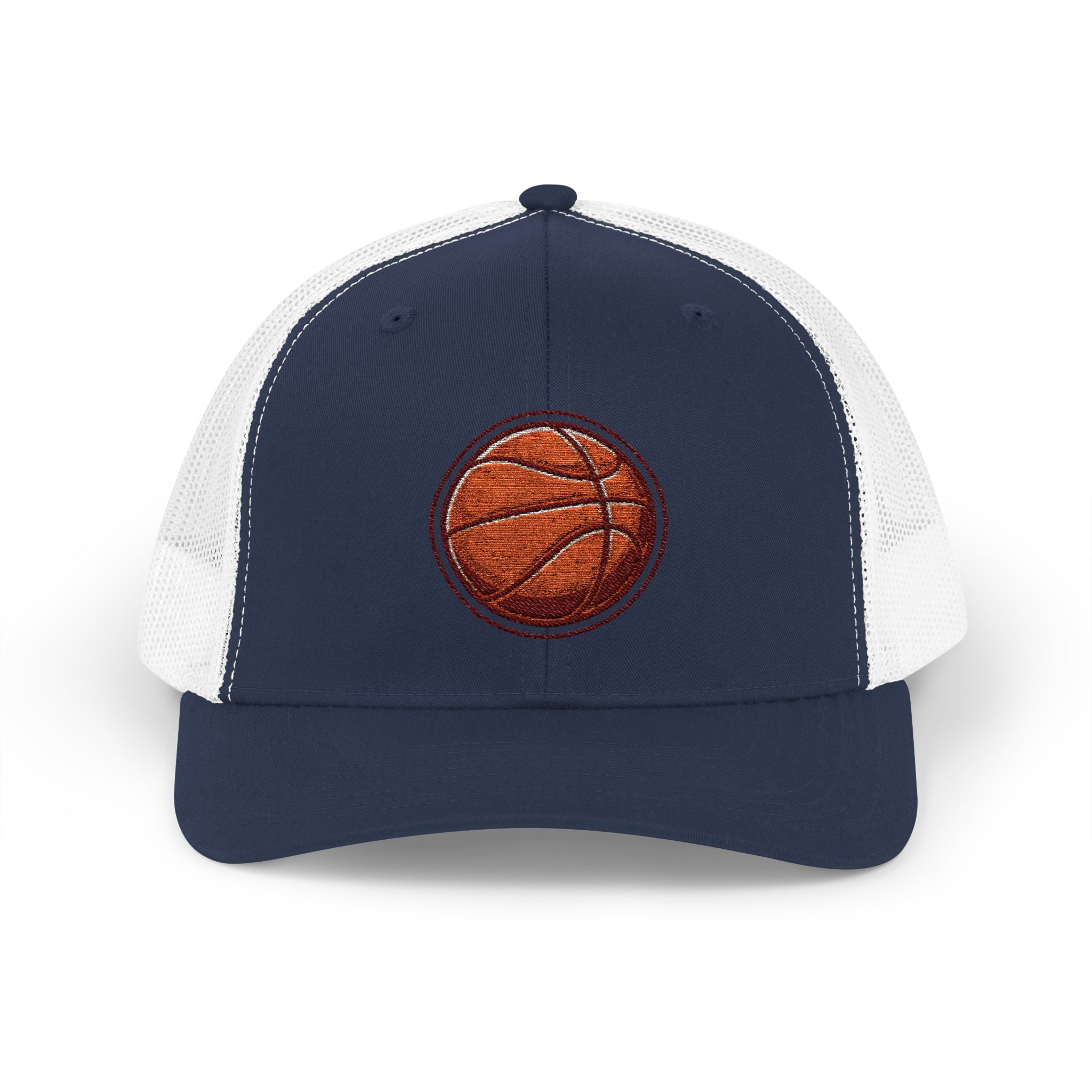 Basketball Trucker Cap – Embroidered Orange Basketball Snapback