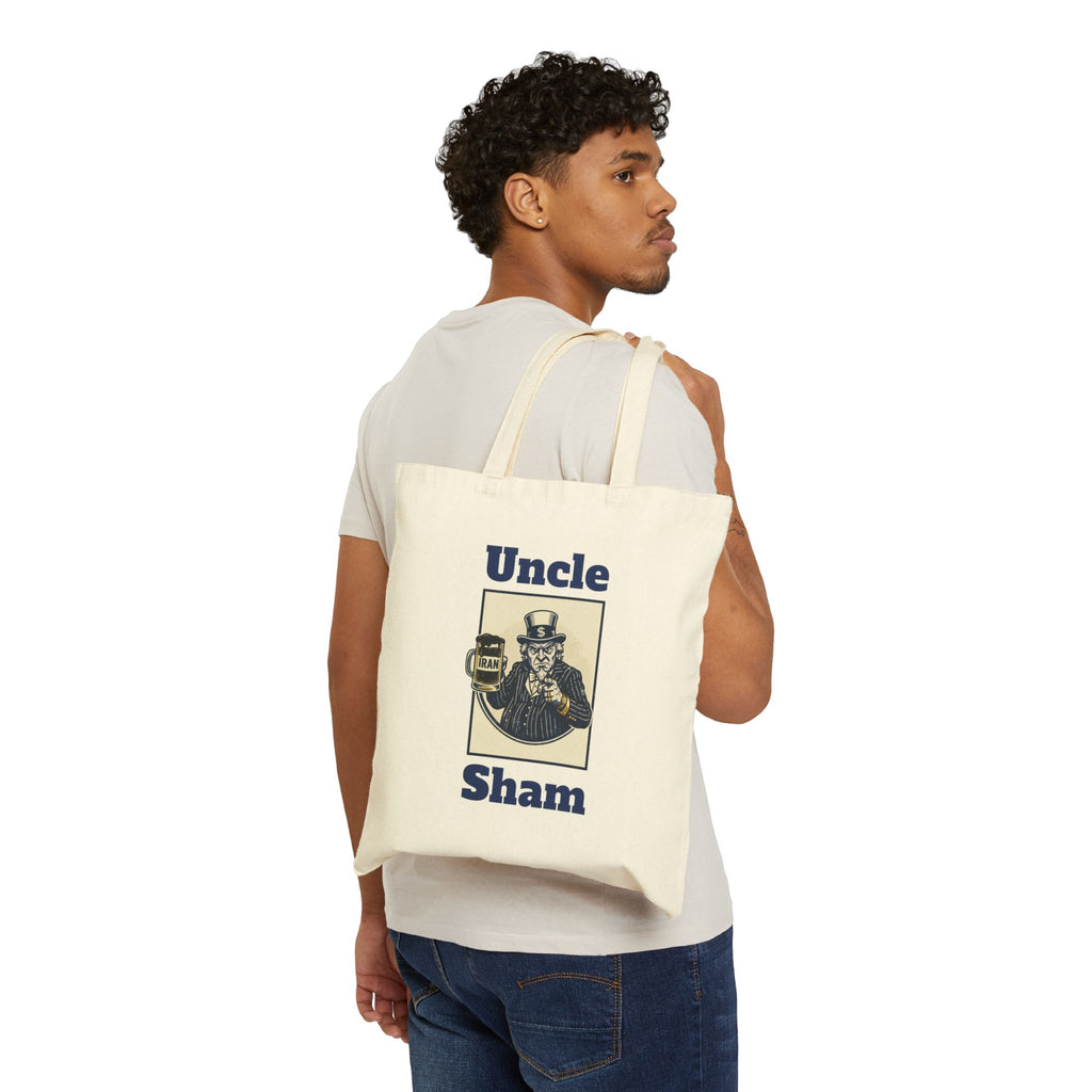 Uncle Sham Vintage Graphic Tote Bag — Patriotic Americana Canvas Grocery Tote